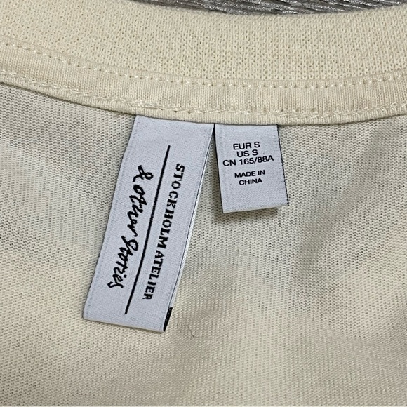 & Other Stories Tank Midi Dress Beige Slits 100% Cotton Sz Small - Picture 6 of 8